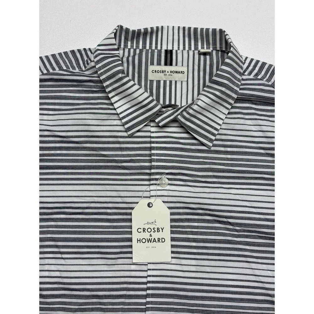 New Mens Shirt Short Sleeve Button Up Crosby And Howard Shirt XL Stretch Fabric